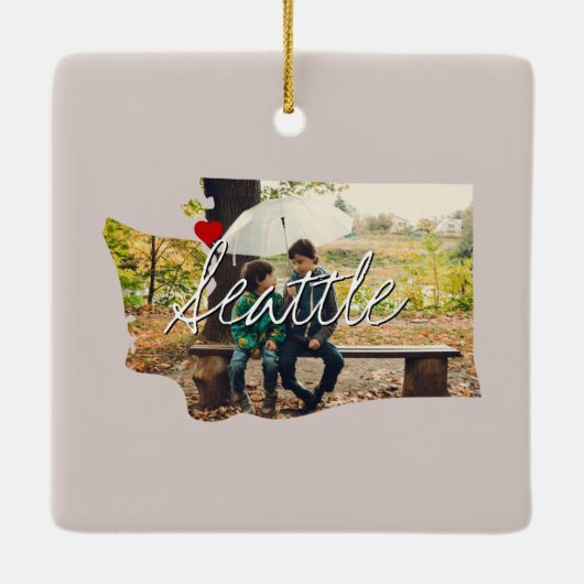 Washington州写真の挿入と町名 セラミックオーナメント (裏面)