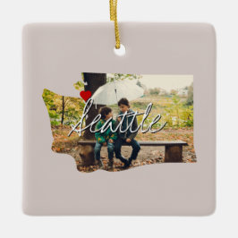 Washington州写真の挿入と町名 セラミックオーナメント