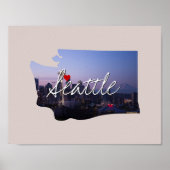 Washington州写真の挿入と町名 ポスター (正面)
