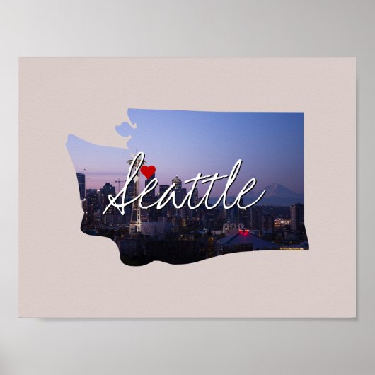 Washington州写真の挿入と町名 ポスター (正面)