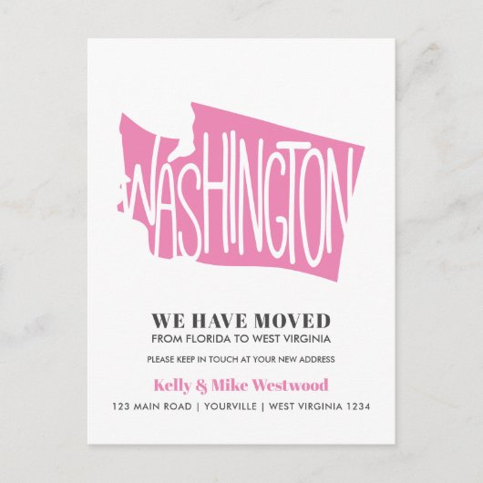 WASHINGTON新しいアドレスNew Homeを移動 ポストカード (正面)