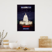 Washington Capitol American United States Vintage ポスター (キッチン)