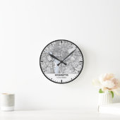 Washington Clock City Line Art ラウンド壁時計 (ホーム)