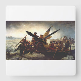 Washington Crossing the Delaware by Emanuel Leutze スクエア壁時計