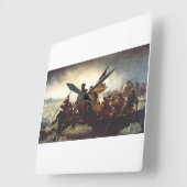 Washington Crossing the Delaware by Emanuel Leutze スクエア壁時計 (傾斜)