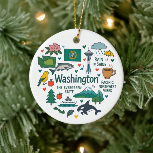 Washington Custom Family Trip Christmas セラミックオーナメント (ツリー)