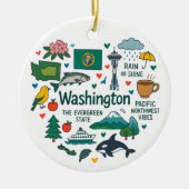 Washington Custom Family Trip Christmas セラミックオーナメント (正面)