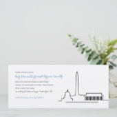 Washington D.C.のスカイラインの結婚式招待状 招待状 (スタンド正面)