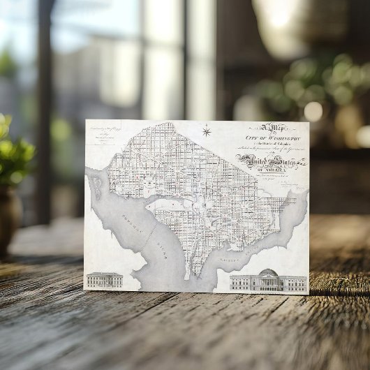 Washington D.C.のヴィンテージの地図 ポストカード