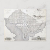 Washington D.C.のヴィンテージの地図 ポストカード (正面)