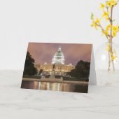 Washington D.C.の国会議事堂の建物 カード (黄色い花)