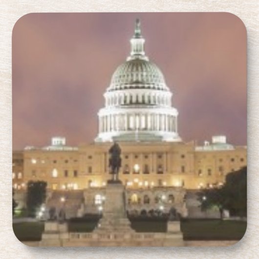 Washington D.C.の国会議事堂の建物 コースター (正面)