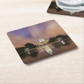 Washington D.C.の国会議事堂の建物 スクエアペーパーコースター (アングル)