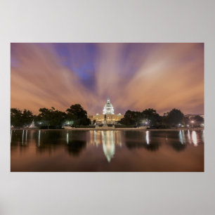 Washington D.C.の国会議事堂の建物 ポスター