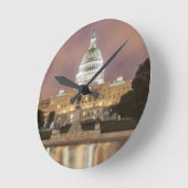 Washington D.C.の国会議事堂の建物 ラウンド壁時計 (傾斜)