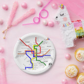 Washington D.C.の地下鉄の地下鉄の地図の紙皿 ペーパープレート (パーティー)