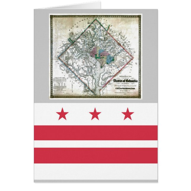 Washington D.C.の地図および旗 (正面)