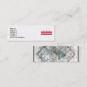 Washington D.C.の地図および旗 スキニー名刺 (正面/裏面)