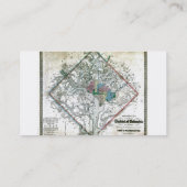 Washington D.C.の地図および旗 名刺 (裏面)