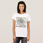 Washington D.C.の地図および旗 Tシャツ (正面フル)