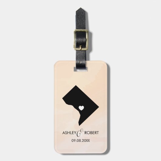 Washington D.C.の地図の結婚式の荷物のラベル、カスタムなギフト ラゲッジタグ (正面縦)