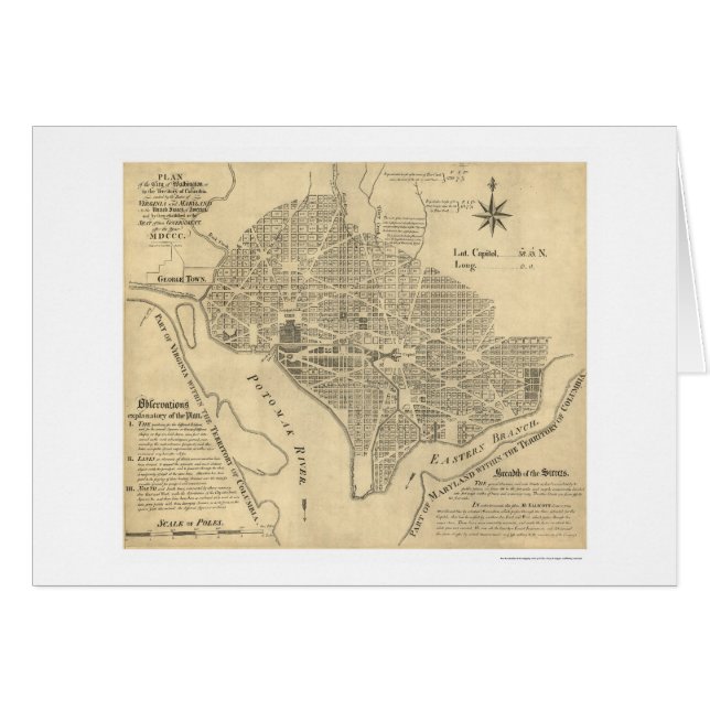 Washington D.C.の地図1792年の計画 (正面横)