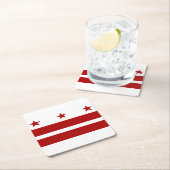 Washington D.C.の旗 スクエアペーパーコースター (インサイチュ)