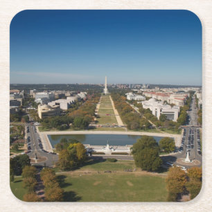 Washington D.C.の景色の概観 スクエアペーパーコースター