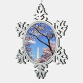 Washington D.C.の桜 スノーフレークピューターオーナメント (右)