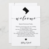 Washington D.C.の結婚式の歓迎の手紙及び旅程 プログラム (正面/裏面)