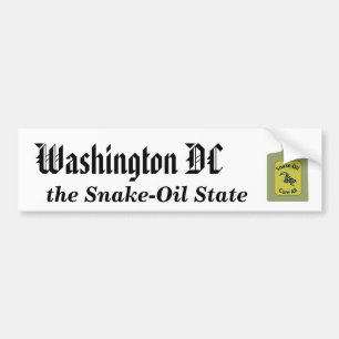 Washington D.C.、ヘビ油の州 バンパーステッカー