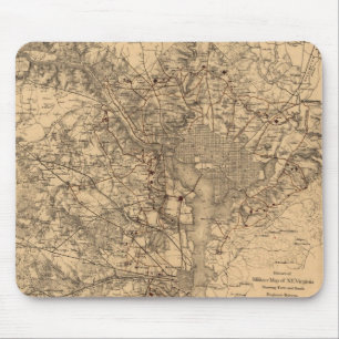 Washington D.C.区域(1865年)のヴィンテージの地図 マウスパッド
