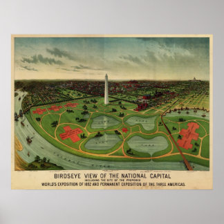 Washington D.C., 1892 (E. Johnson) BigMapBlog.com ポスター
