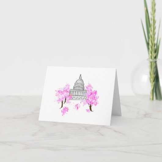 Washington D.C./Capitol/さくらんぼBlossom Notecard サンキューカード (正面)