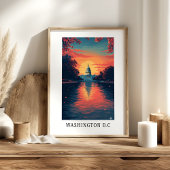 Washington D.C. Capitol Sunset Poster ポスター