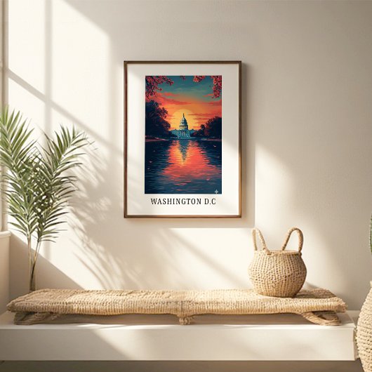 Washington D.C. Capitol Sunset Poster ポスター