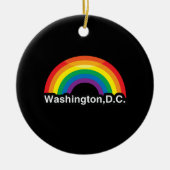 WASHINGTON D.C. LGBT PRIDEの虹 セラミックオーナメント (正面)