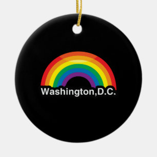 WASHINGTON D.C. LGBT PRIDEの虹 セラミックオーナメント