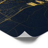 Washington D.C. Map Gold Print Poster Wallart Gift ポスター (角)