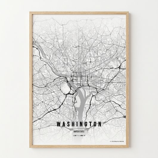 Washington D.C. Map Print Capitol City Poster ポスター