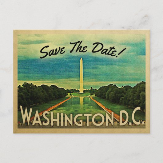 Washington D.C. Save The Date DCヴィンテージ・ポストカード 案内ポストカード (正面)