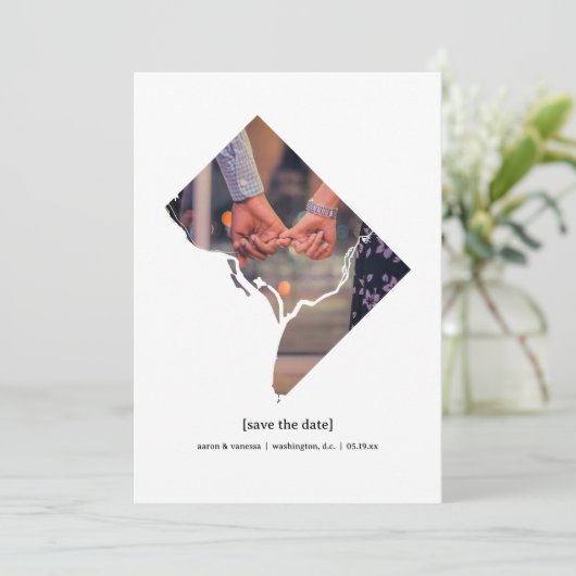 Washington, D.C. Save the Date Photo Card セーブザデート (スタンド正面)