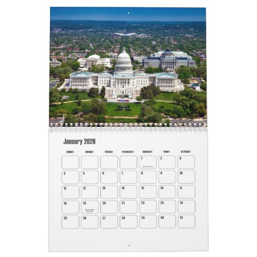 Washington, D.C.-USA Calendar カレンダー (1月 2026)