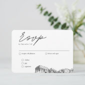 Washington DCの結婚RSVP伝統的 Meal Option エンクロージャーカード (スタンド正面)