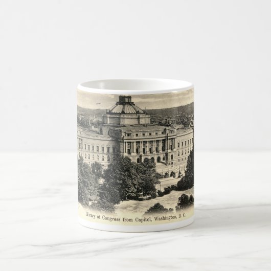 、Washington DCの1912年のヴィンテージ国会図書館 コーヒーマグカップ (中央)