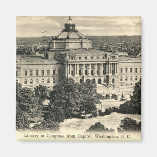 、Washington DCの1912年のヴィンテージ国会図書館 マグネット