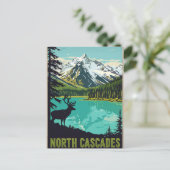 Washington DCエレガントヴィンテージ水の色 ポストカード (スタンド正面)