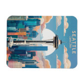 Washington DCエレガントヴィンテージ水の色 マグネット (横)