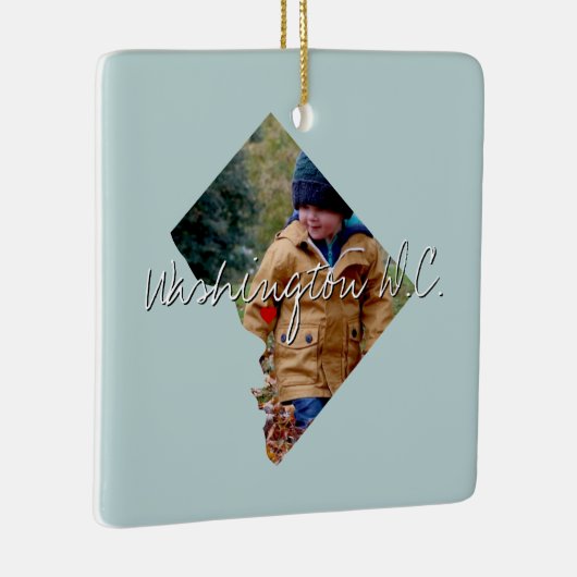 Washington DC州写真の挿入と町名 セラミックオーナメント (右)