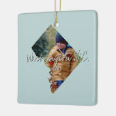 Washington DC州写真の挿入と町名 セラミックオーナメント (左)